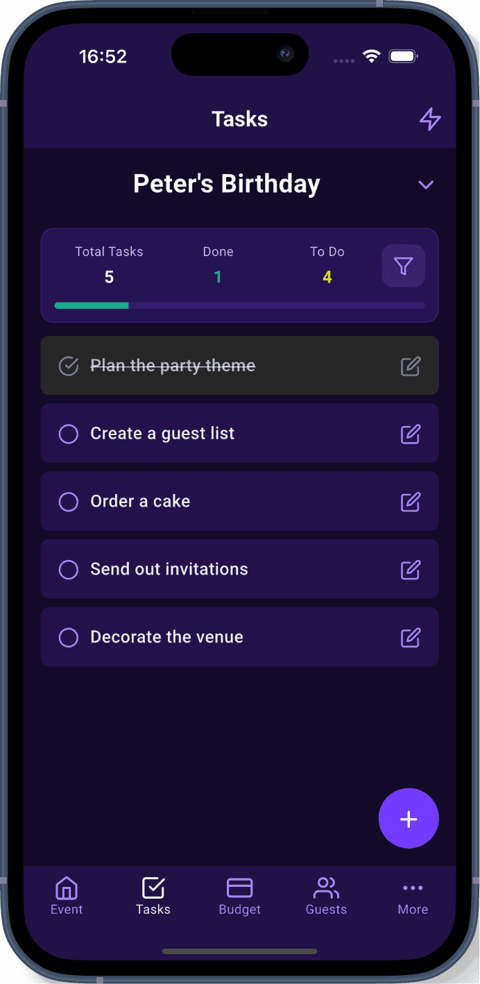 Tasks screenshot