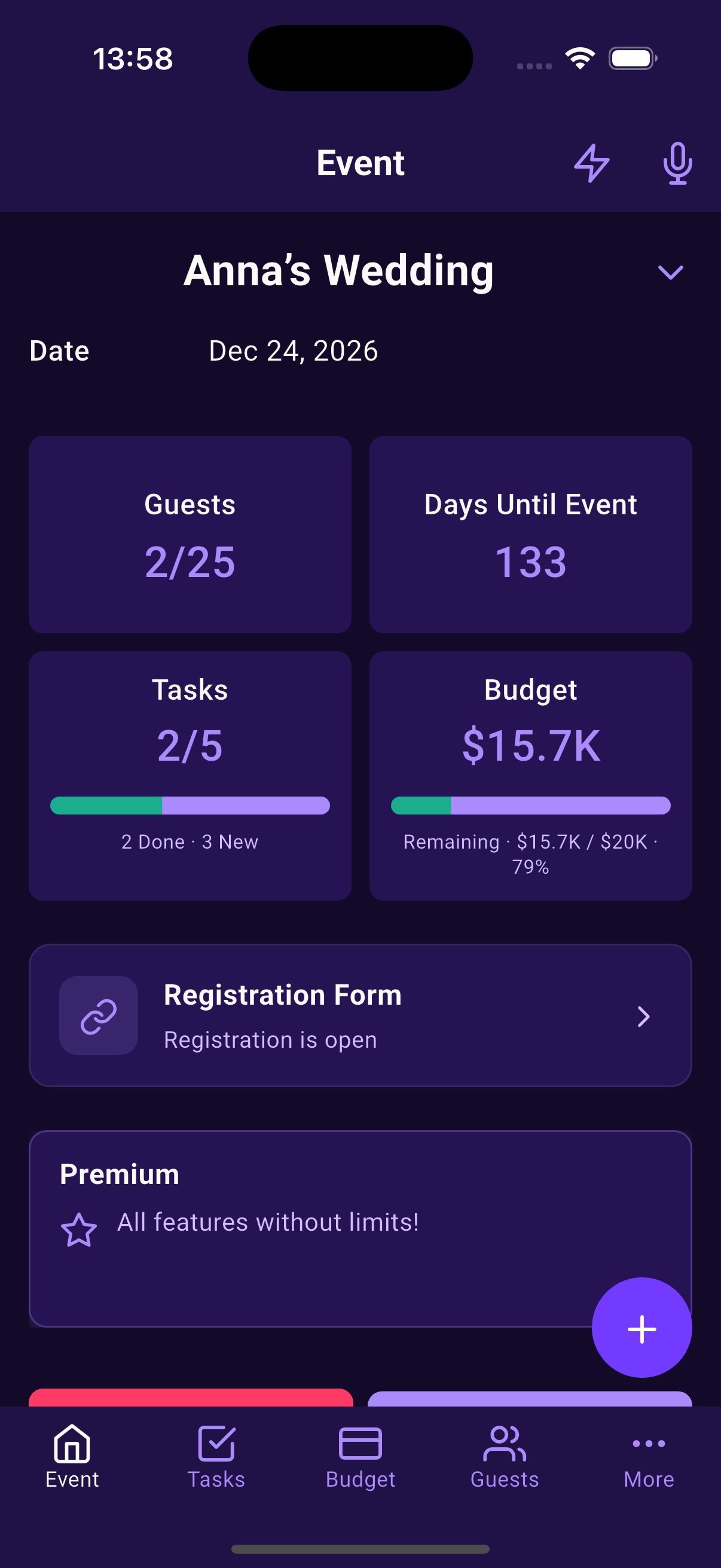 Events screenshot